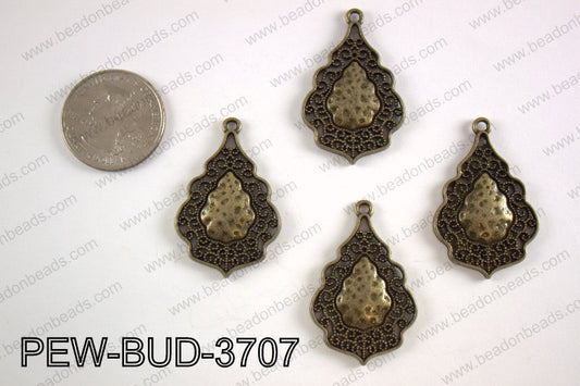 Pewter charm 24x38 mm, brass PEW-BUD-3707