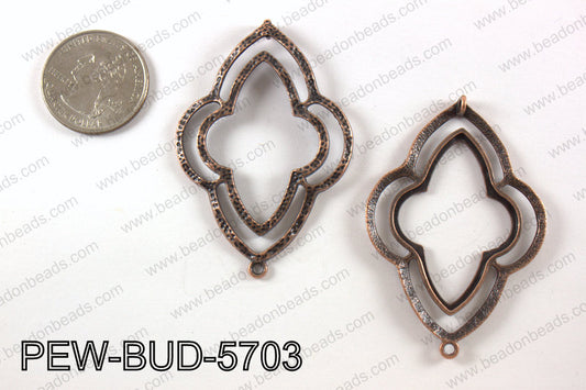 Pewter connector 40X 57 mm, copper PEW-BUD-5703