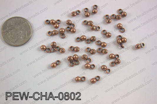 Pewter charm 4x8mm, copper PEW-CHA-0802