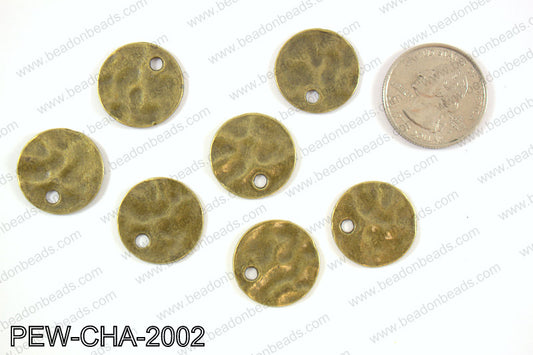 Pewter coin charms 20mm, bronze PEW-CHA-2002