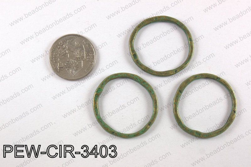 Pewter circle 34mm, patina finish PEW-CIR-3403