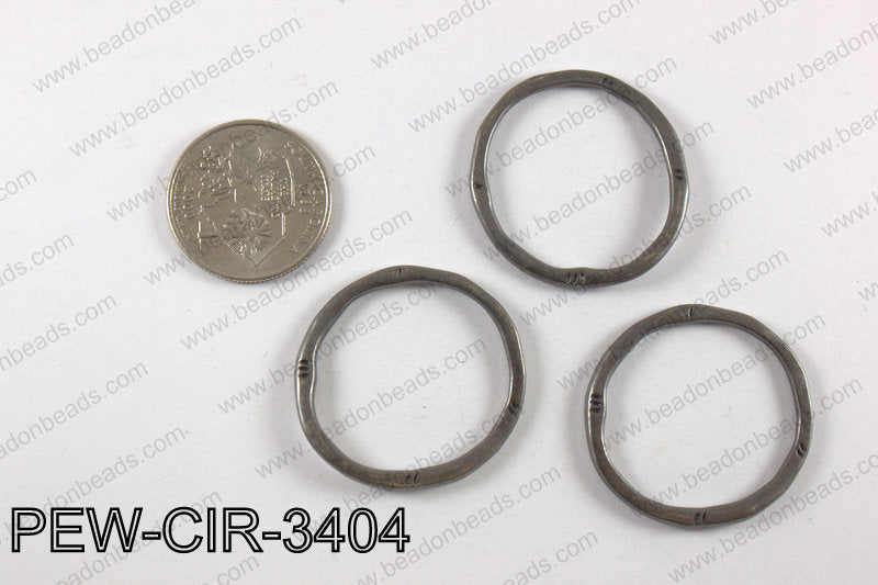 Pewter circle 34mm, gun metal PEW-CIR-3404