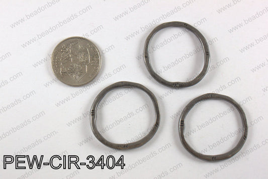Pewter circle 34mm, gun metal PEW-CIR-3404