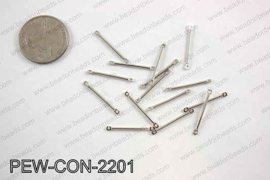 Pewter connector bar 2x22mm, silverPEW-CON-2201