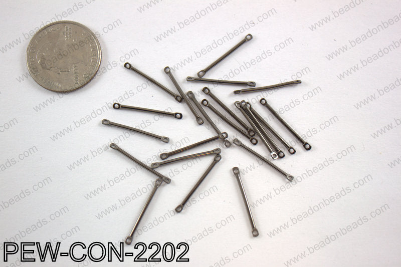 Pewter connector bar 2x22mm, gun metalPEW-CON-2202