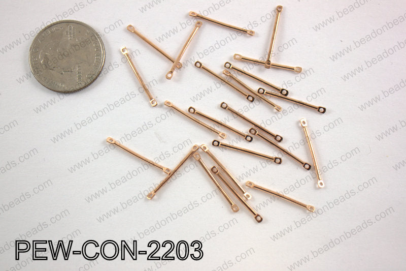 Pewter connector bar 2x22mm, rose goldPEW-CON-2203
