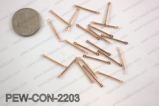 Pewter connector bar 2x22mm, rose goldPEW-CON-2203