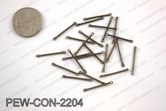 Pewter connector bar 2x22mm, brassPEW-CON-2204
