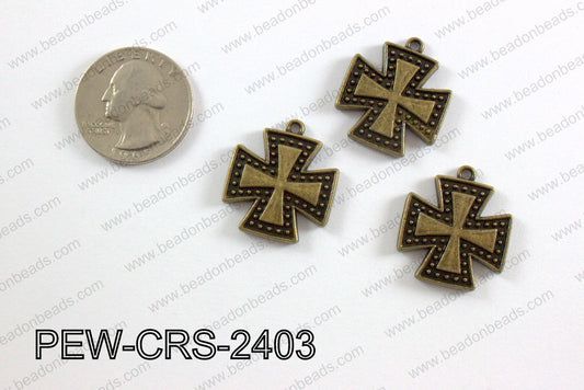 Pewter Cross bronze 22mm x 24mm PEW-CRS-2403