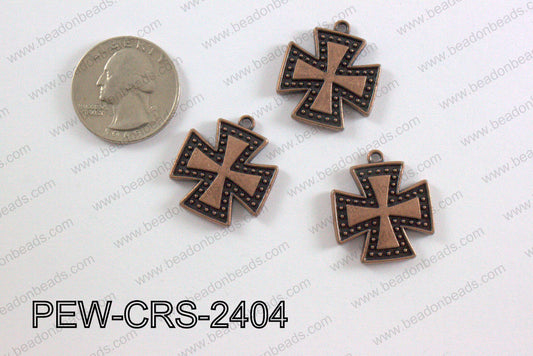 Pewter Cross copper 22mm x 24mm PEW-CRS-2404