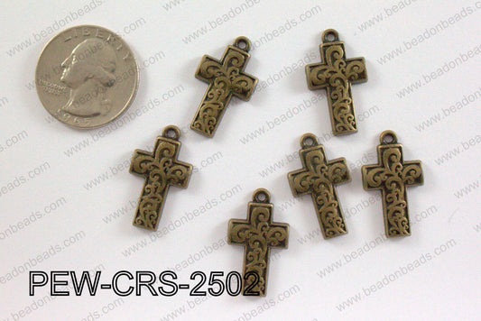 Pewter Cross bronze 14mm x 25mm PEW-CRS-2502