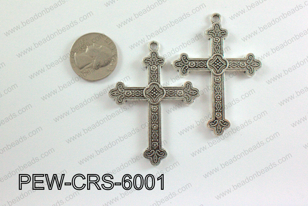 Pewter Cross silver 45mm x 60mm PEW-CRS-6001