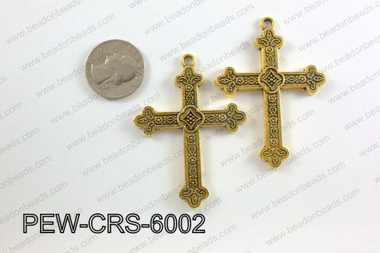 Pewter Cross gold 45mm x 60mm PEW-CRS-6002