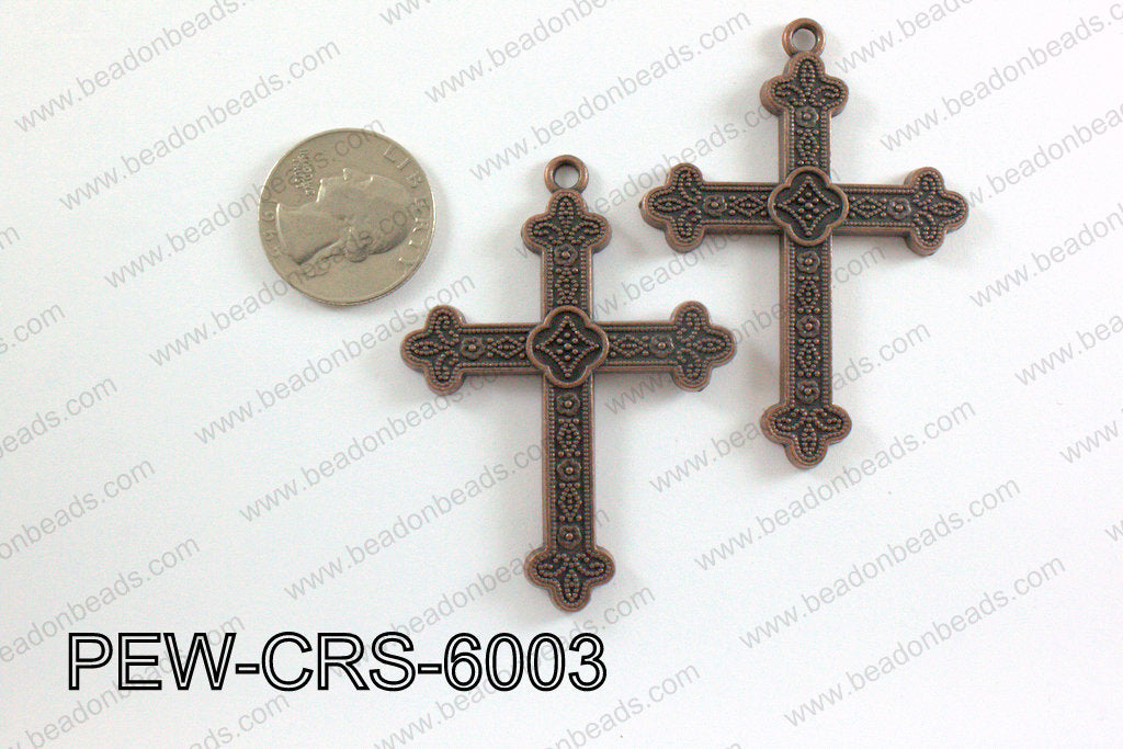 Pewter Cross copper 45mm x 60mm PEW-CRS-6003