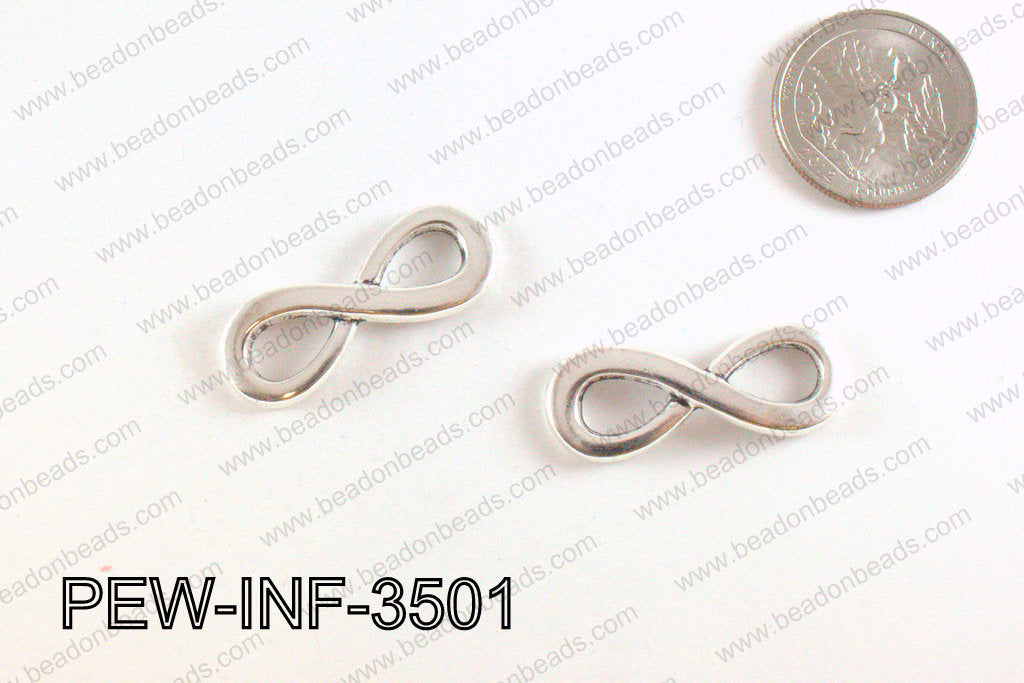 Pewter Infinity Connector Silver 13x35mm PEW-INF-3501