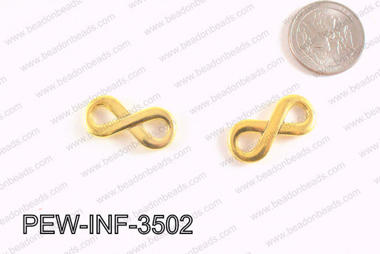 Pewter Infinity Connector Gold 13x29mm PEW-INF-3502