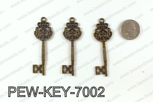 Key Pendant 70x23mm, Bronze PEW-KEY-7002