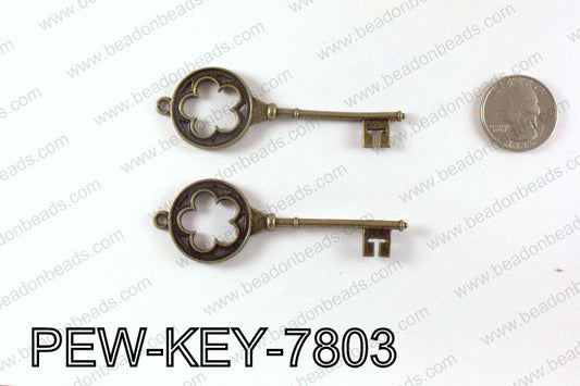 Key Pendant 78x26mm, Bronze PEW-KEY-7803