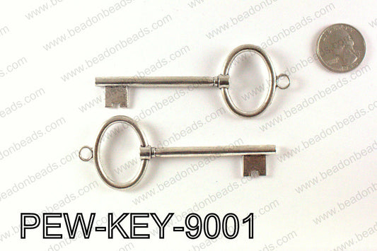 Key Pendant 90x35mm, Silver PEW-KEY-9001
