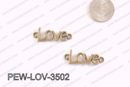 Pewter Love Connector Bronze 13x35mm PEW-LOV-3502