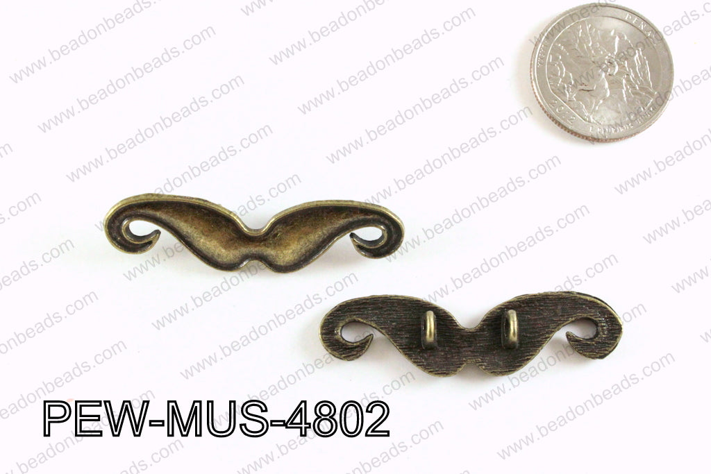 Pewter Mustache Finding Bronze 13x48mm PEW-MUS-4802