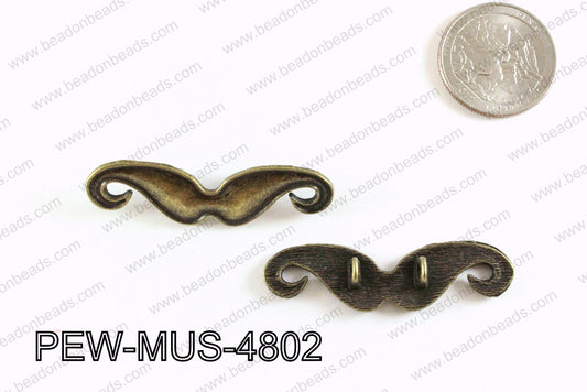 Pewter Mustache Finding Bronze 13x48mm PEW-MUS-4802