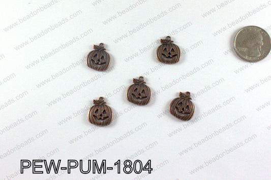 Pumpkin charms 18x16mm, Copper PEW-PUM-1804