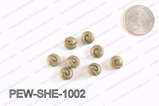Pewter Shell Bronze 10mm PEW-SHE-1002