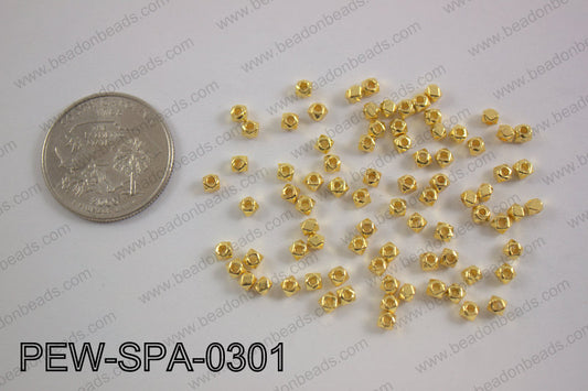 Pewter spacer 3mm, gold PEW-SPA-0301