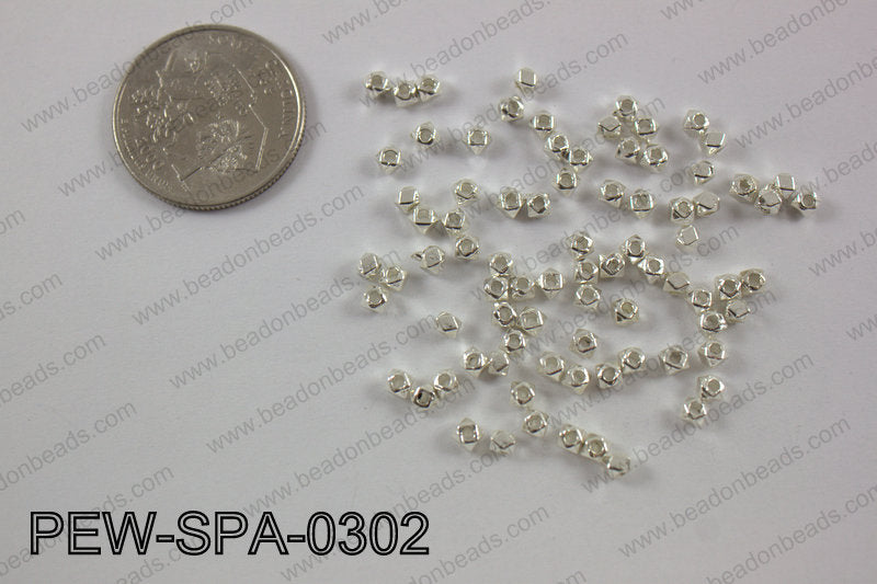 Pewter spacer 3mm, silver PEW-SPA-0302