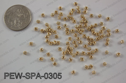 Pewter spacer 3mm, light gold PEW-SPA-0305