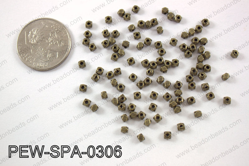 Pewter spacer 3mm, brass PEW-SPA-0306