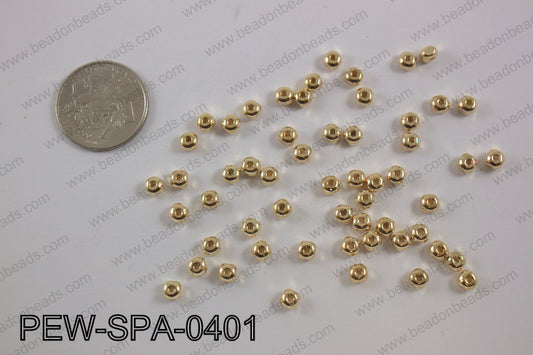 Pewter spacer 4.5mm, light gold PEW-SPA-0401