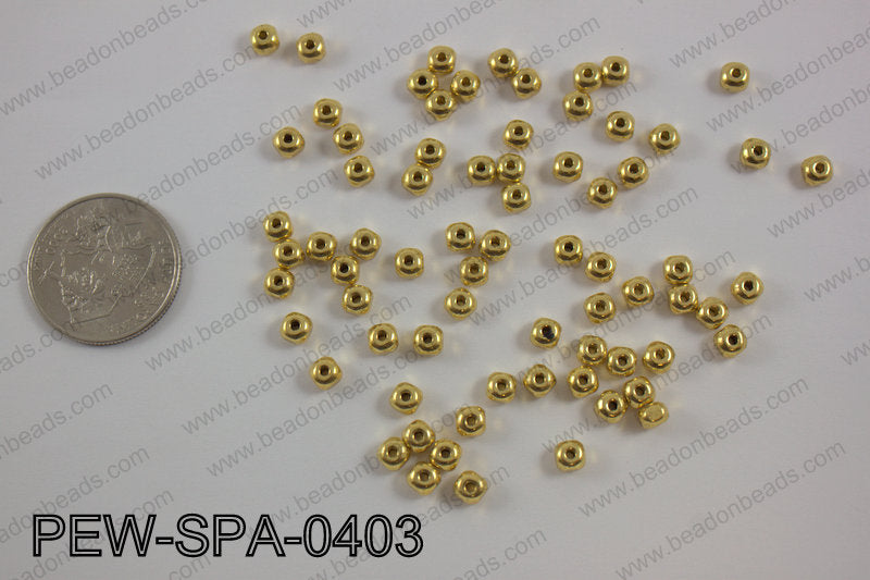 Pewter spacer 4.5mm, gold PEW-SPA-0403