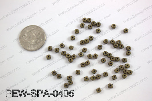 Pewter spacer 4mm, bronze PEW-SPA-0405