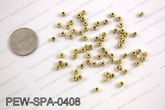 Pewter spacer 4mm, gold PEW-SPA-0408
