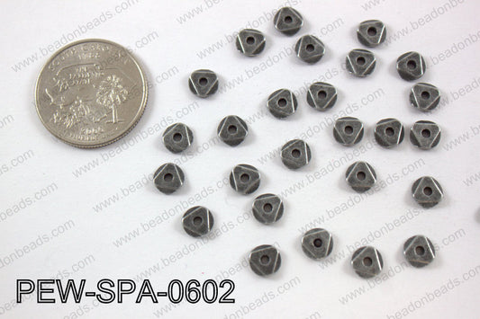 Pewter spacer 6mm, gun metal PEW-SPA-0602