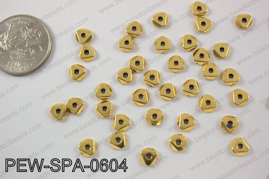 Pewter spacer 6mm, gold PEW-SPA-0604