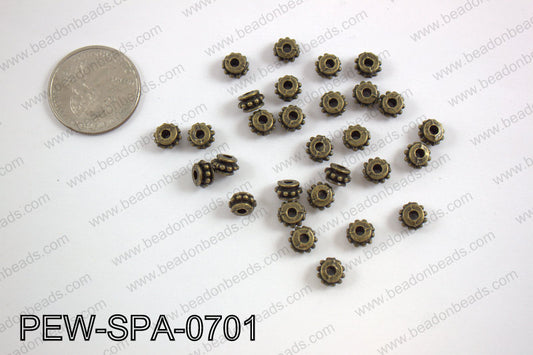 Pewter spacer 7mm, brass PEW-SPA-0701