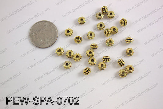 Pewter spacer 7mm, gold PEW-SPA-0702