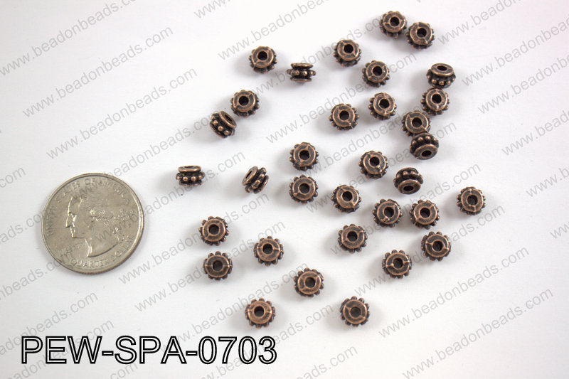 Pewter spacer 7mm, copper PEW-SPA-0703
