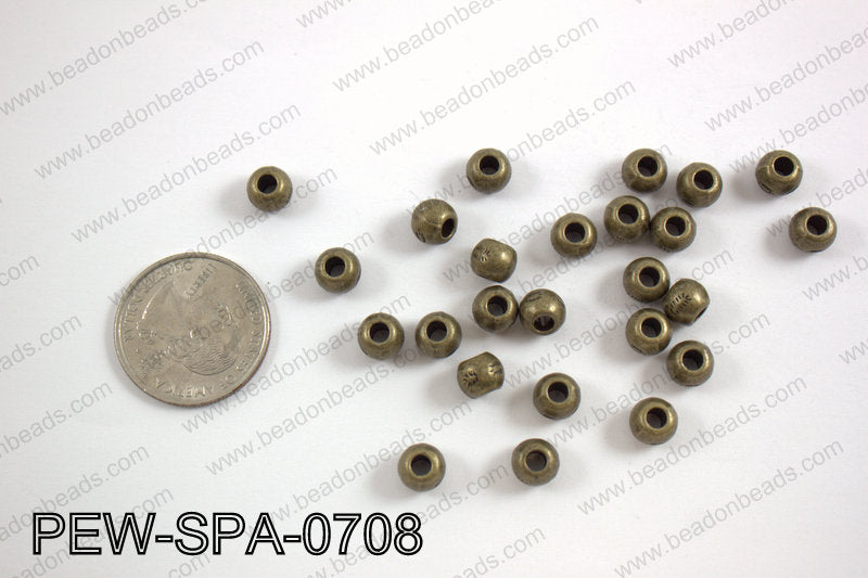 Pewter spacer 7mm, brass PEW-SPA-0708