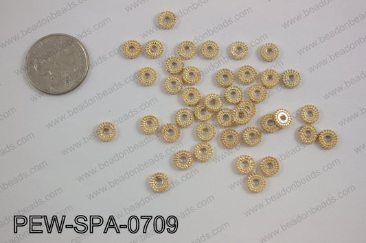 Pewter spacer 7mm, gold PEW-SPA-0709