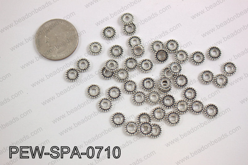 Pewter spacer 7mm, silver PEW-SPA-0710