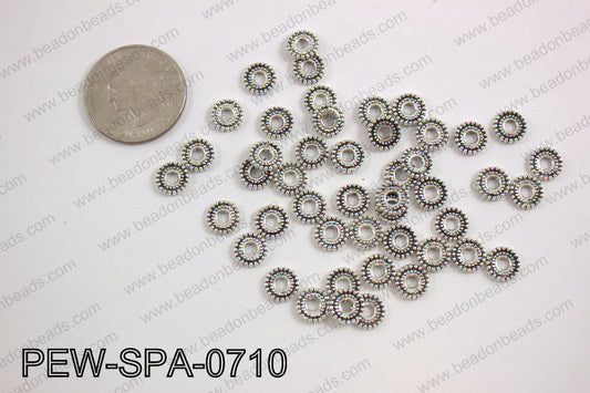 Pewter spacer 7mm, silver PEW-SPA-0710