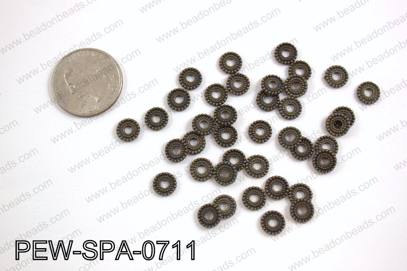 Pewter spacer 7mm, brass PEW-SPA-0711