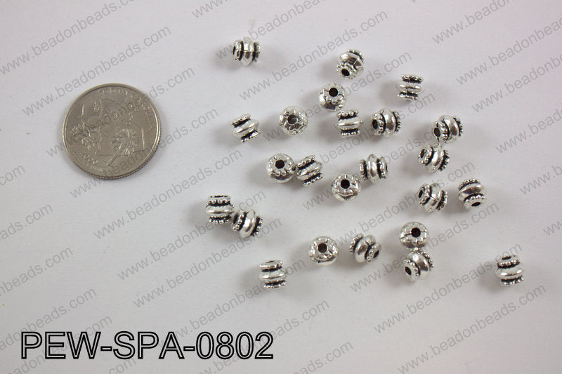 Pewter spacer 8mm, silver PEW-SPA-0802