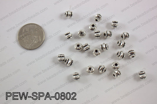 Pewter spacer 8mm, silver PEW-SPA-0802