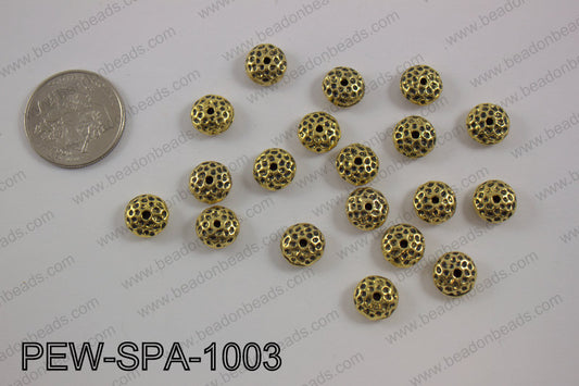 Pewter spacer 10mm, gold PEW-SPA-1003