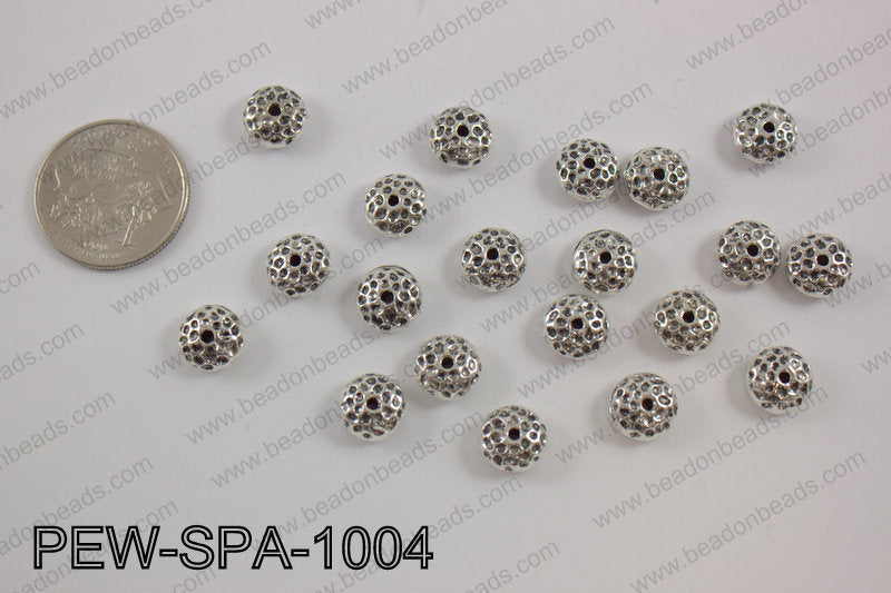 Pewter spacer 10mm, silver PEW-SPA-1004